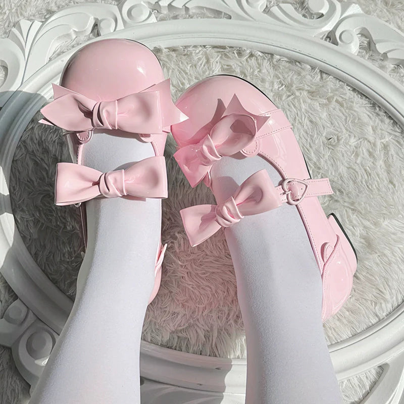 Beauty Bunny - Kawaii Lolita Shoes Low Heels Round Toe PU Shoes