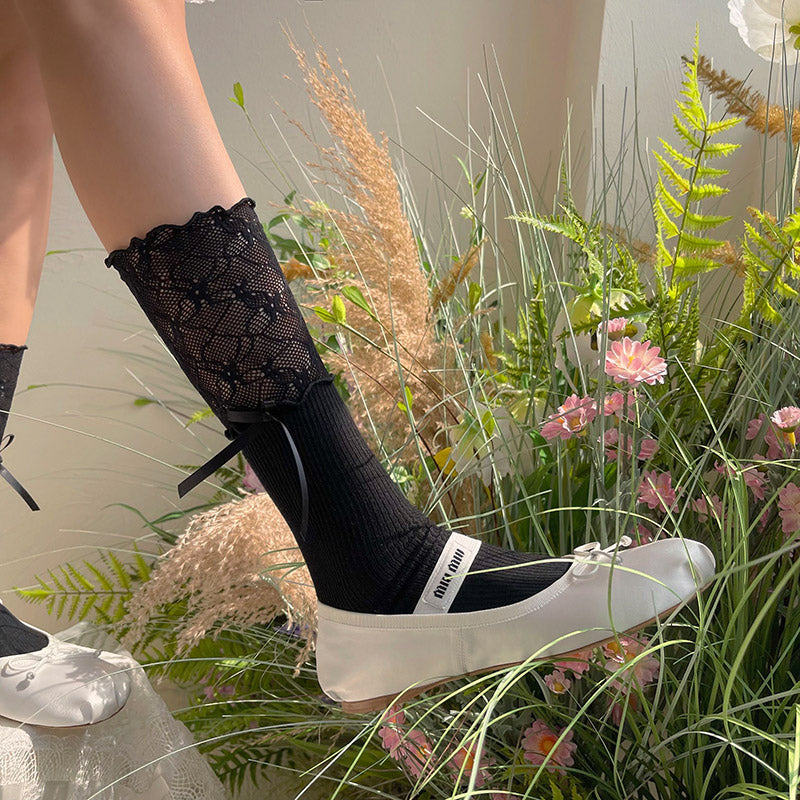 WAGUIR - Sweet Lolita Accessory Patchwork Lace Pile Socks