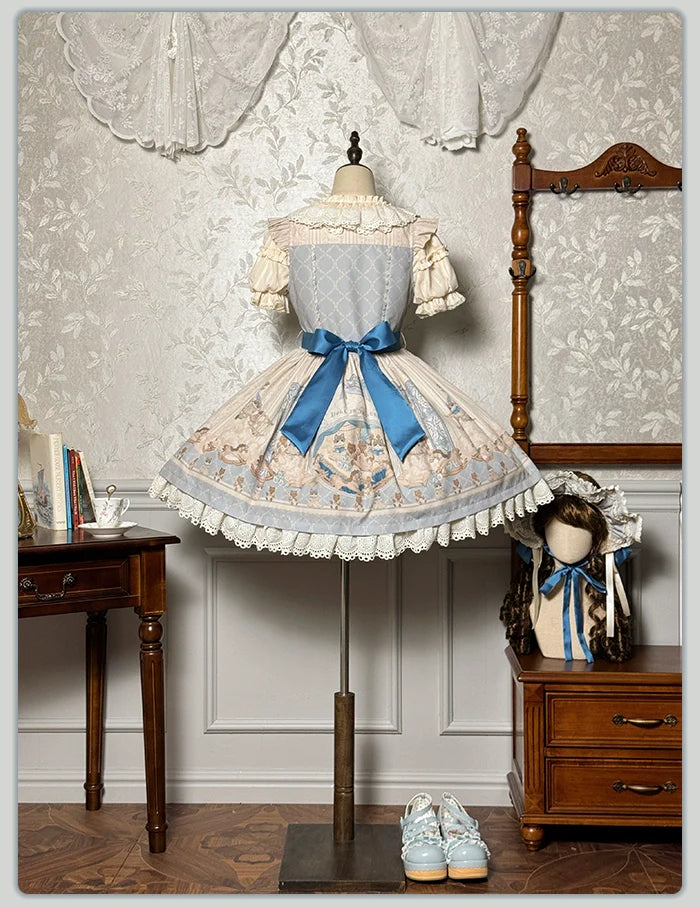 Alice Girl - Sea Salt Fairytale - Sweet Lolita JSK Doll-like Lolita Printed Dress