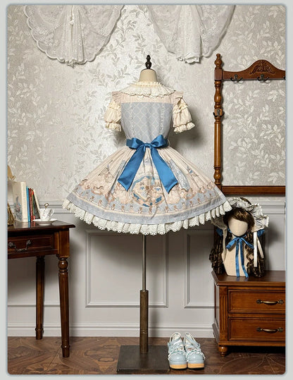 Alice Girl - Sea Salt Fairytale - Sweet Lolita JSK Doll-like Lolita Printed Dress