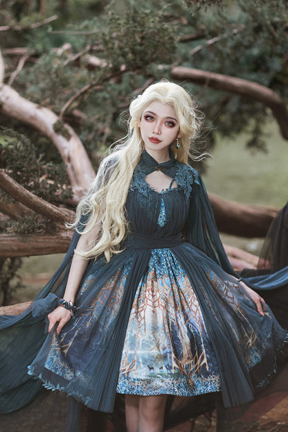 FunCcino - Dense Forest Corridor - Elegant Lolita Blouse and Cape