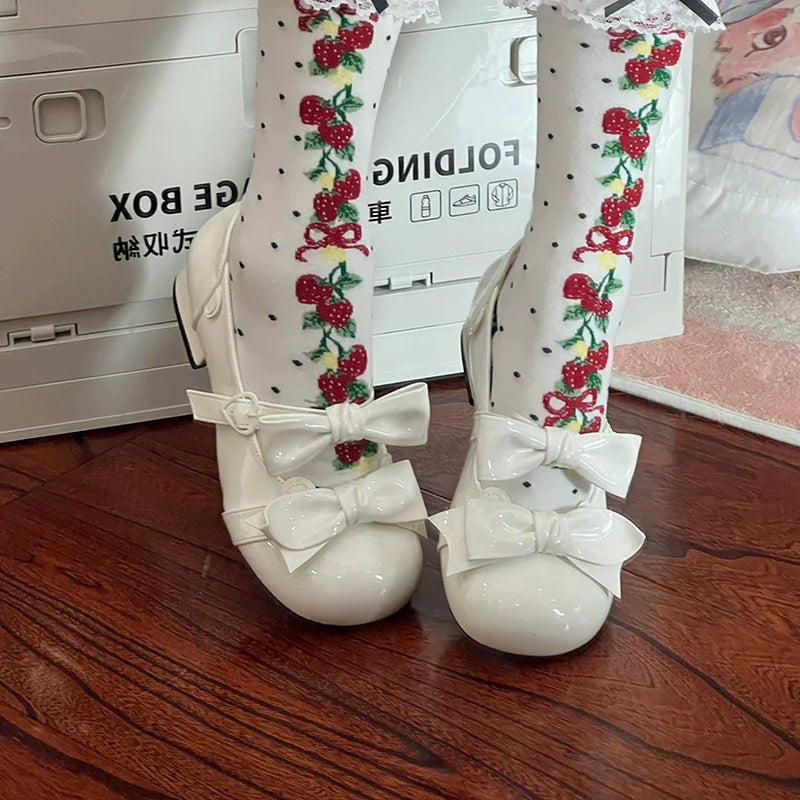 Beauty Bunny - Kawaii Lolita Shoes Low Heels Round Toe PU Shoes