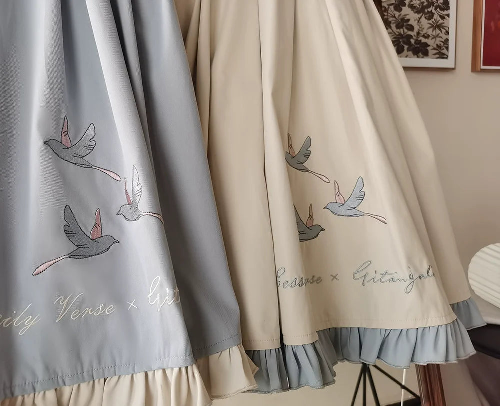 EESSILY - Flying Bird - Plus Size Elegant Lolita JSK Dress With Bird Embroidery