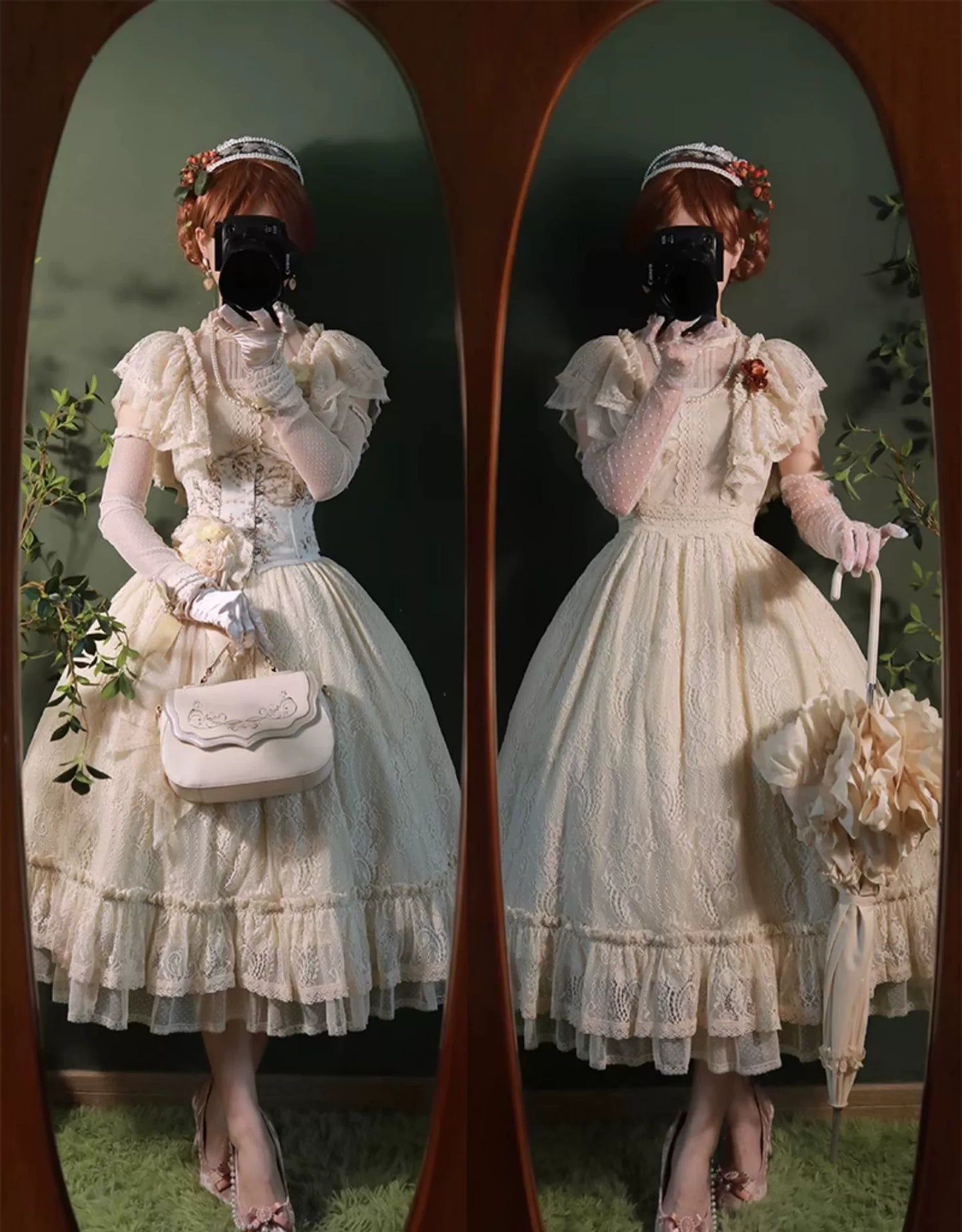 BittterSweet - Vintage Lolita OP Dress Old School Lace Long Dress