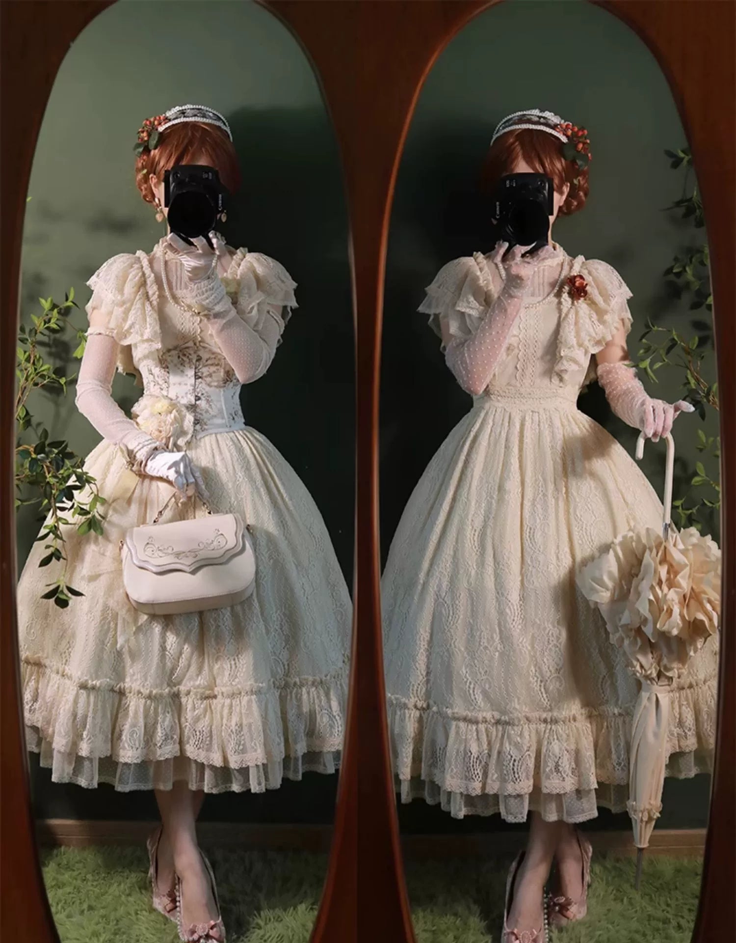 BittterSweet - Vintage Lolita OP Dress Old School Lace Long Dress