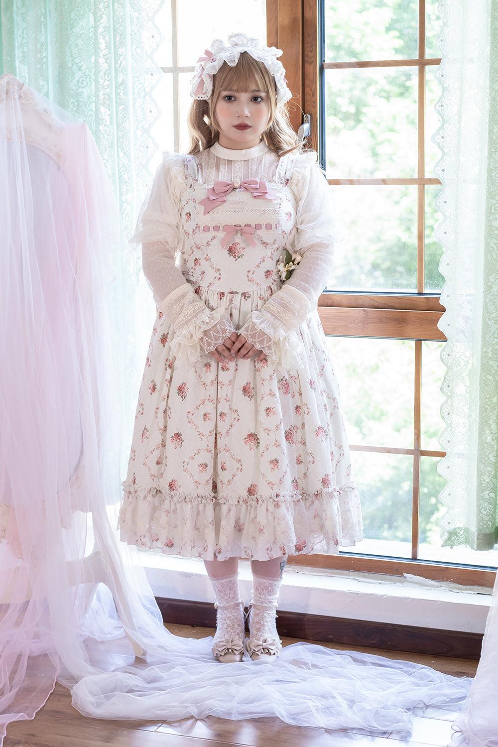 Miss Point - Customized Wood Rose 2.0 Elegant Vintage Jumper Dress