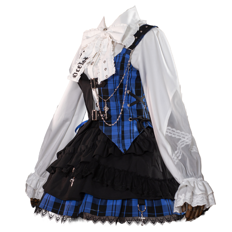 OCELOT - Kalila - Punk Lolita Dress Set Plaid Shorts Set
