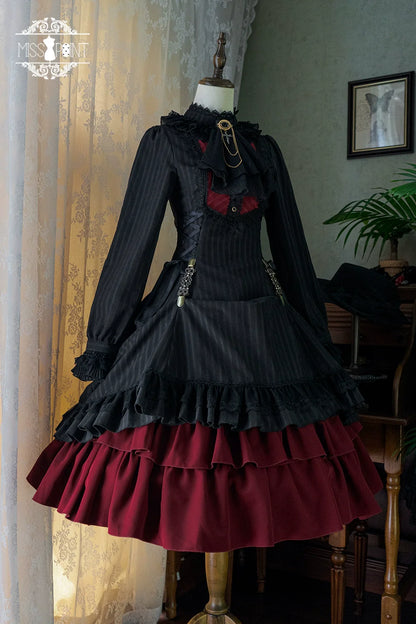 Miss Point - Perintz Manor - Gothic Lolita OP Long Sleeve Retro Lolita Dress