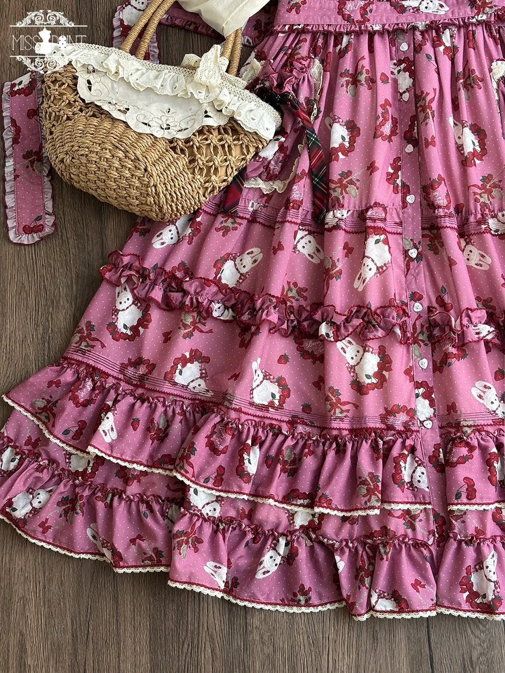 Miss Point - Forest Berry Bunny - Sweet Lolita JSK Elegant Bunny Print Dress