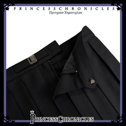 Princess Chronicles - Pomegranate Note - Chinese Style Black Pleated Skirt