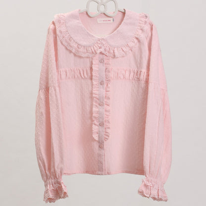 MIST - Tianmi - Sweet Lolita Blouse Long Sleeve Doll Collar Thin Shirt