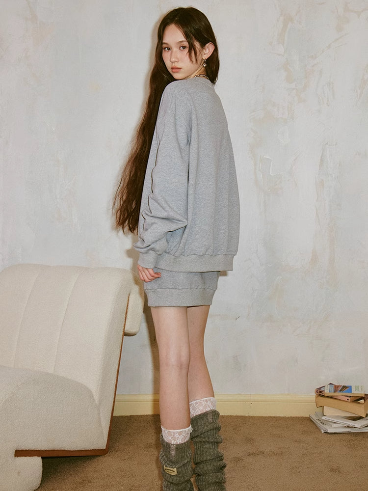 Casual sweatshirt + skirt【s0000007593】