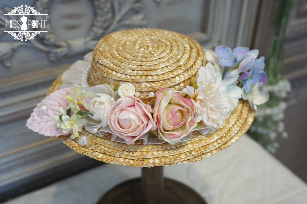 Miss point - Sally's Garden - Country Lolita Straw Top Hat
