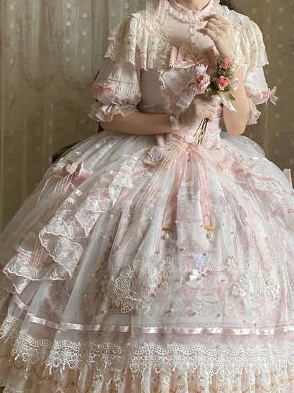 Garden Cat - Sunset Realm Lolita Bride Gorgeous OP FS