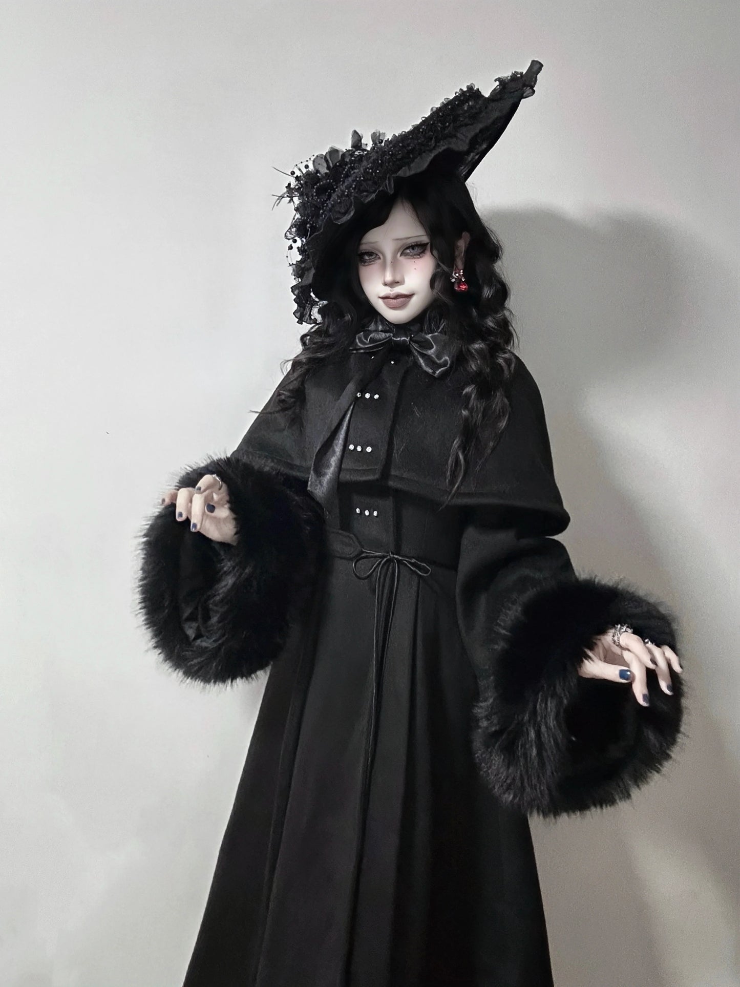 The Original Witch - Silent Hill - Winter Long Gothic Lolita Coat, Detachable Cape