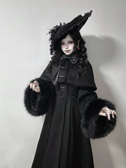 The Original Witch - Silent Hill - Winter Long Gothic Lolita Coat, Detachable Cape