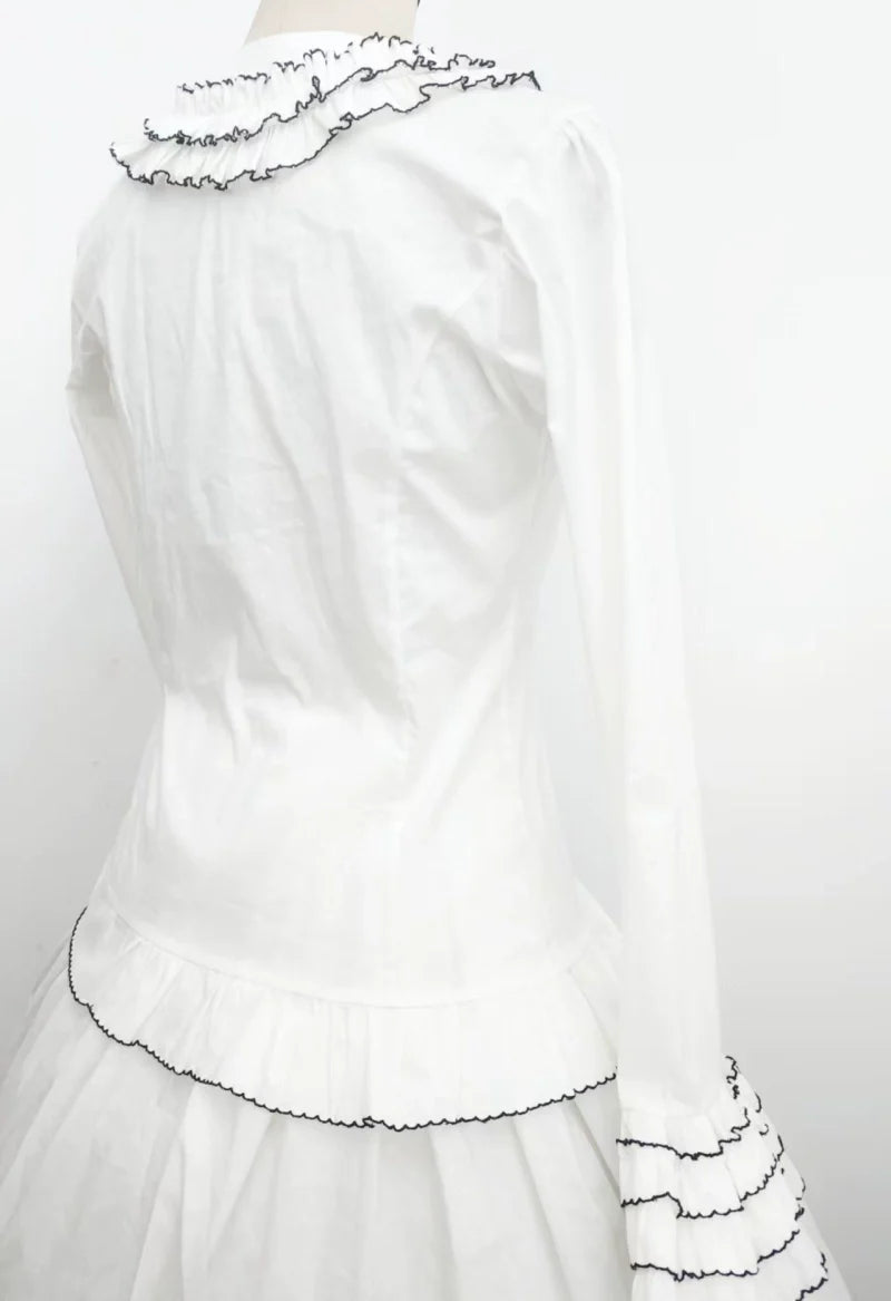 Sweet Angel - Cotton Sweet Lolita Shirt, Flared Cuffs