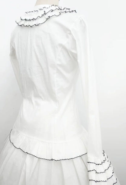 Sweet Angel - Cotton Sweet Lolita Shirt, Flared Cuffs
