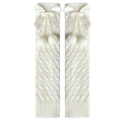 Hua Nai Cat - Cute Lolita Leg Warmers Winter Knitted JK Pile Socks