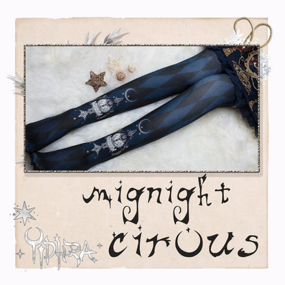 Yidhra - Midnight Circus - Argyle Digital Print Lolita Tights