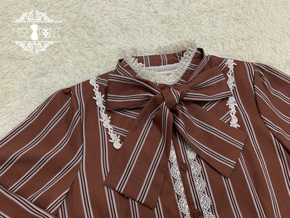 Miss Point - Chocolate Daily Light Sweet Stripe Lolita Blouse