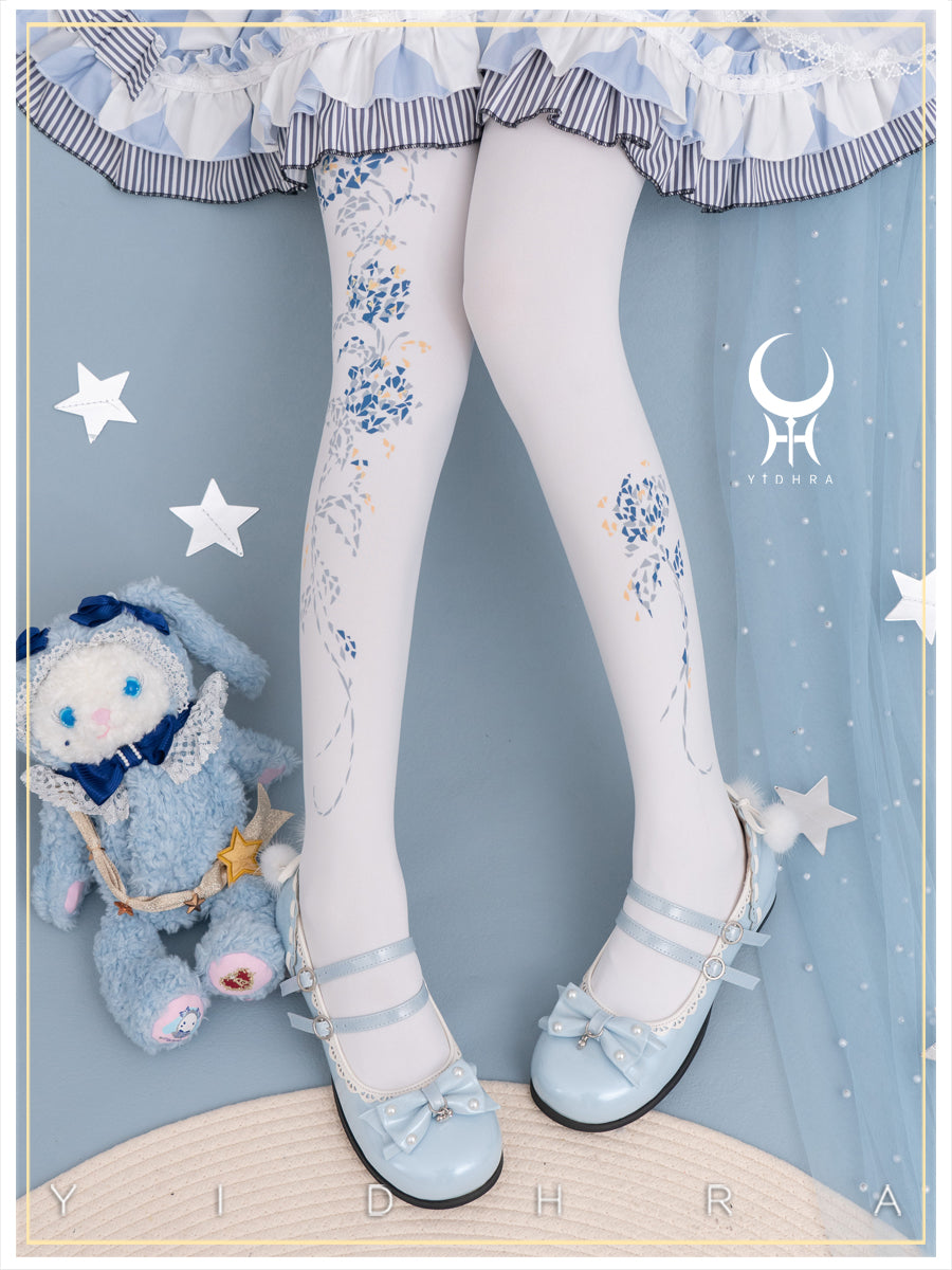 Yidhra - Resplendent flower Qiki - Elegant Lolita Pantyhose Velvet Pantyhoses Summer
