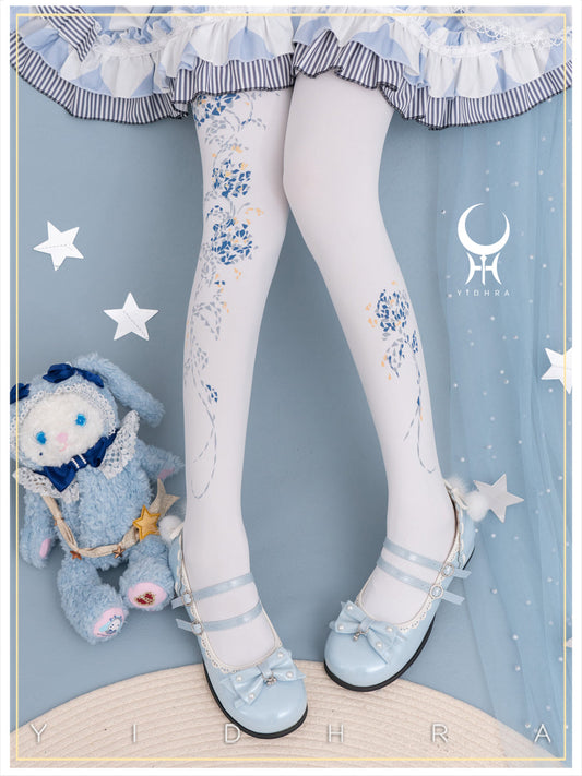 Yidhra - Resplendent flower Qiki - Elegant Lolita Pantyhose Velvet Pantyhoses Summer