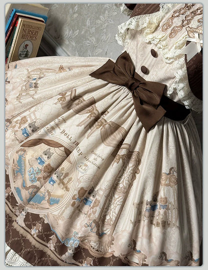 Alice Girl - Sea Salt Fairytale - Sweet Doll-like Lolita OP Animal Printed Lolita Dress