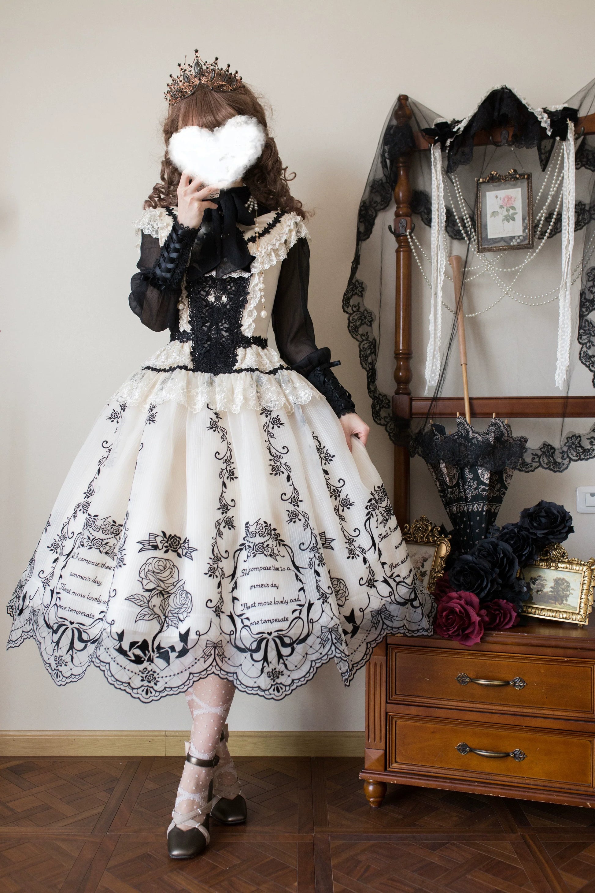 AuroraBorealis - Moonshadow - Gorgeous Wedding Lolita Dress Set Embroidered JSK SK and Bodice