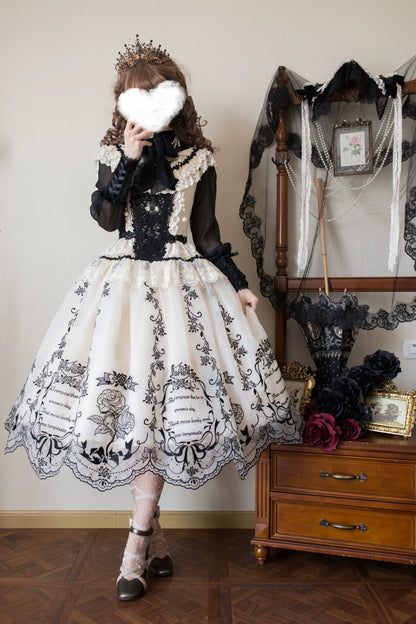 AuroraBorealis - Moonshadow - Gorgeous Wedding Lolita Dress Set Embroidered JSK SK and Bodice