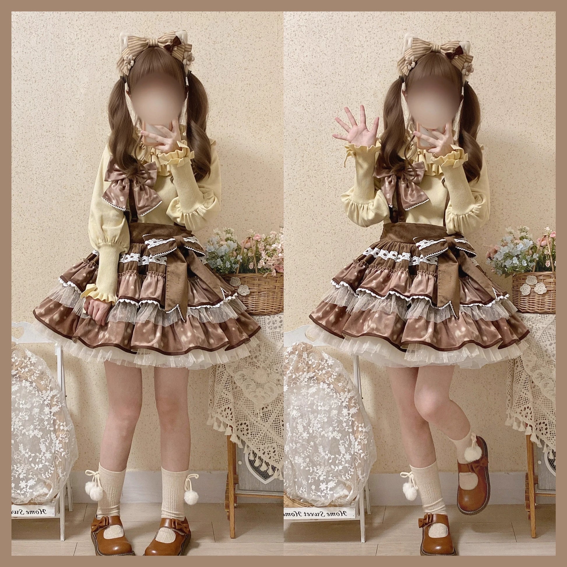 Miaoplus - Sweet Lolita Knit Sweater Long Sleeve Winter Lolita Top