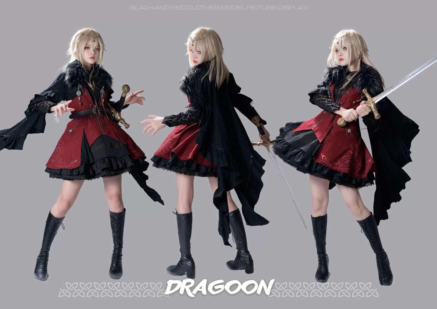 Wuyuzhe - Dragoon Knight 1.0 Version - Western Fantansy Style Suit Embroidery Dress Set Double-Sided Vest