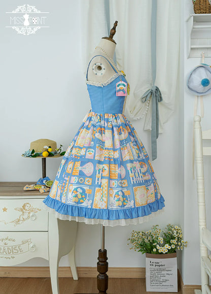 Miss Point - Daisy Lemon - Daily Lolita Lemon Print JSK Customized