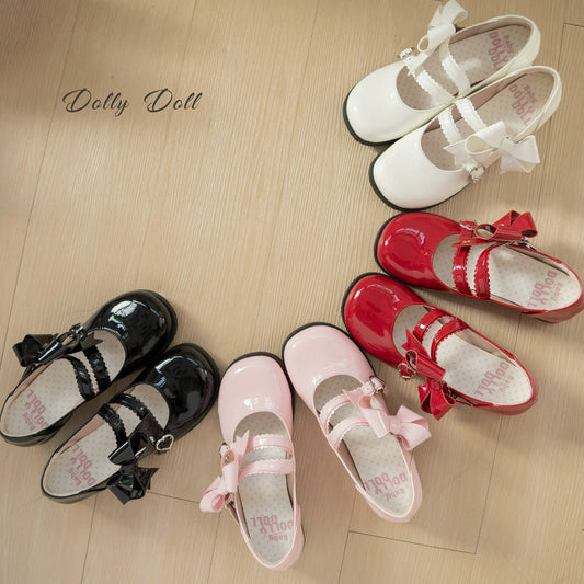 Dolly Doll - Apple Candy - Mary Jane Lolita Shoes Bow PU Low-Mid Heel Shoes