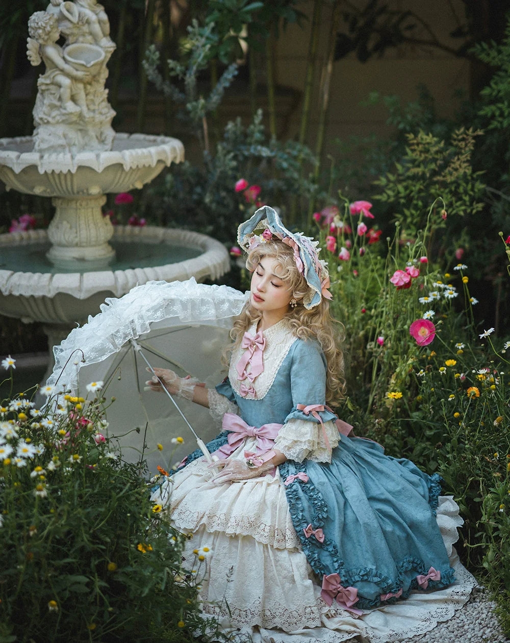 Miss Point - Lilyka Garden - Classic Lolita OP Dress Set Elegant Floral Wall Princess Sleeve