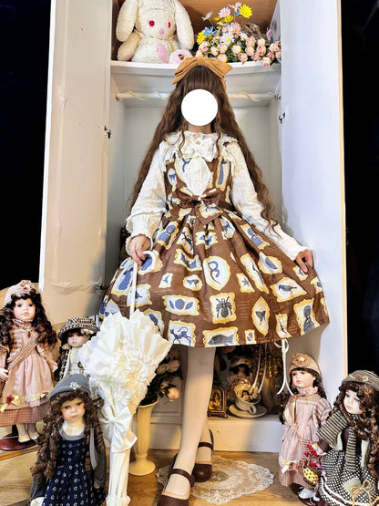 Magic Tea Party - Classic Lolita JSK with Elegant Art-Inspired Prints