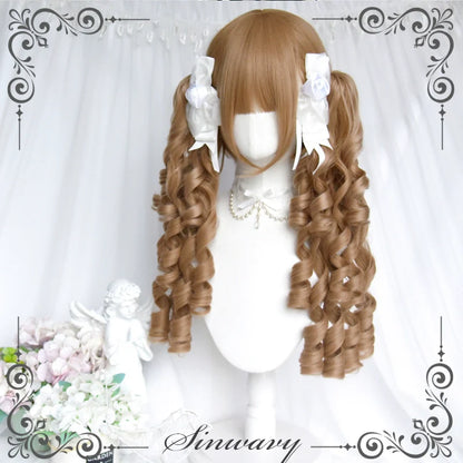 Sinwavy - Vintage Lolita Wig Double Ponytail Roman Roll Hair