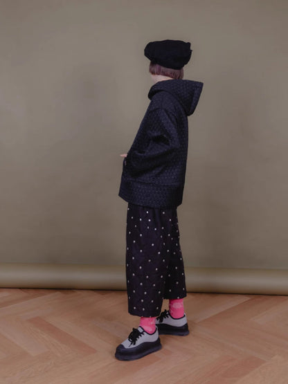 Patterned woven hooded sweatshirt【s0000006884】