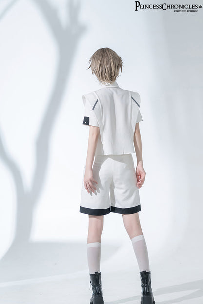 Princess Chronicles - Dry sea and Ashlar - Handsome Futuristic Style White Short Set