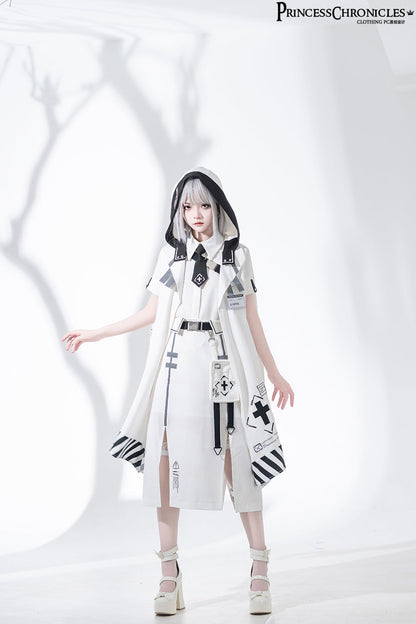Princess Chronicles - Dry sea and Ashlar - Techwear-inspired White Cloak Set