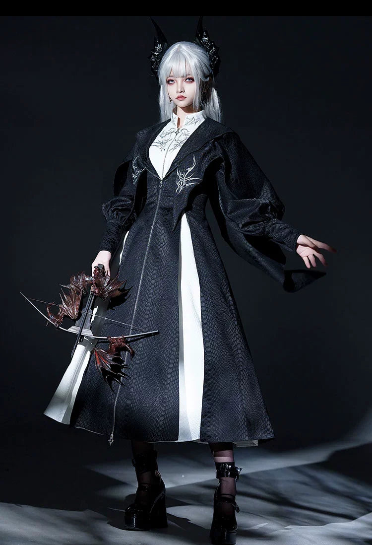 Morning mist and warbler - Dragon Scale - Gothic Lolita Jumper Dress Goth Coat