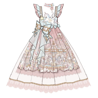 Designer Gift - CloudPlay - Sweet Lolita JSK Dress, Carousel Print
