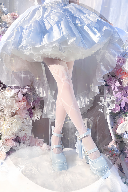 Dreamland - Floating Dream Lily - Elegant Lolita High Heel Shoes, Detachable Bow