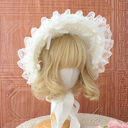 Deer Girl - Gothic Lolita Handmade Bonnet with Bows and Beads