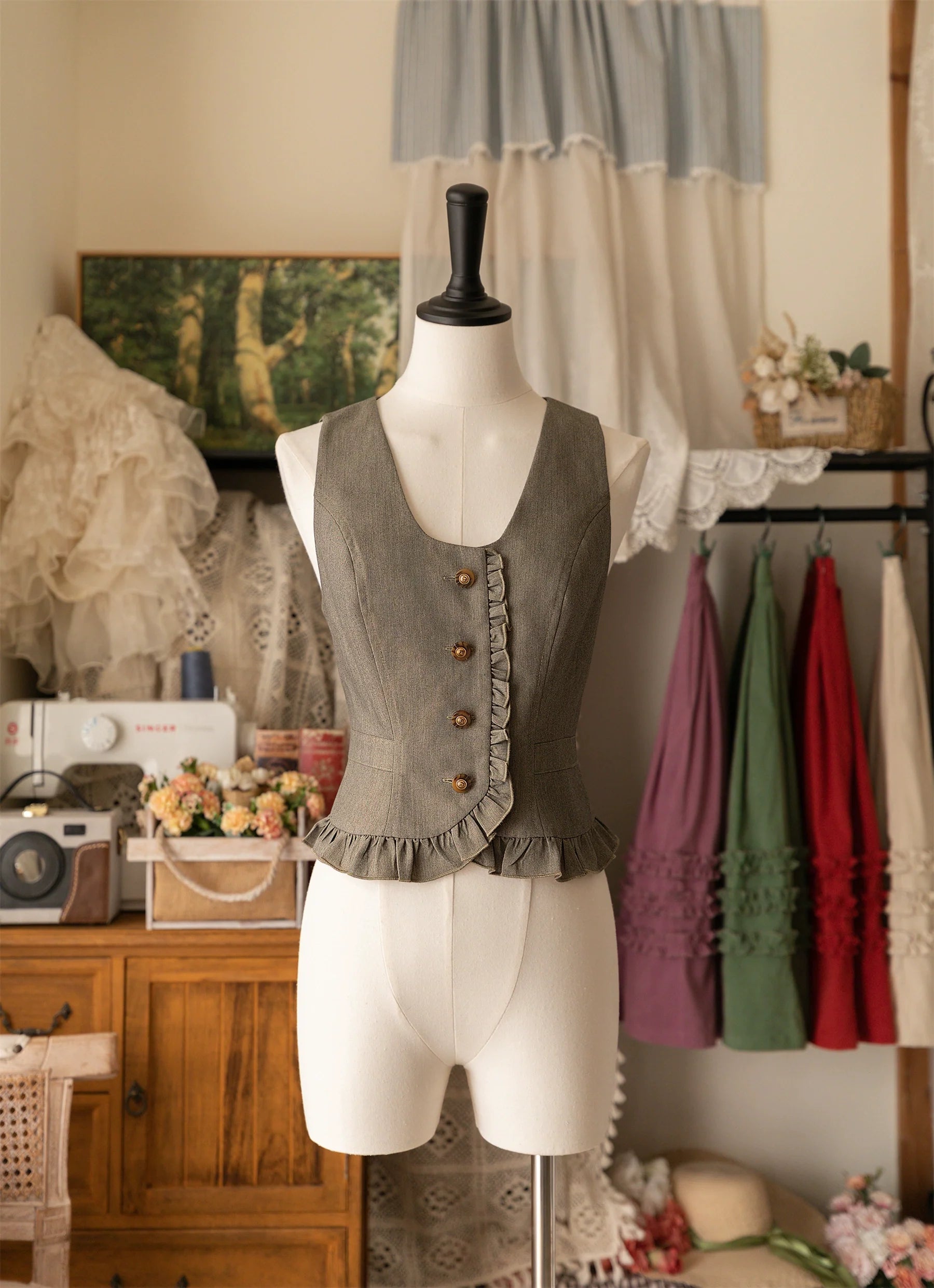 Forest Wardrobe - Forest Basket - Elegant Lolita Vest Autumn/Winter Versatile Waistcoat