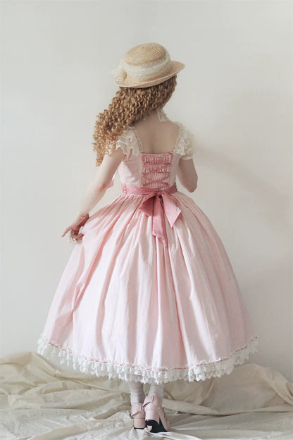 Uncle's Workshop - Fluttering Cherry Spring Strings - Cotton Sweet Lolita JSK Dress