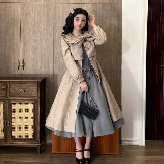 Sweet Wood - Winter Classic Lolita Coat Suit Woolen Plus Size Outerwear