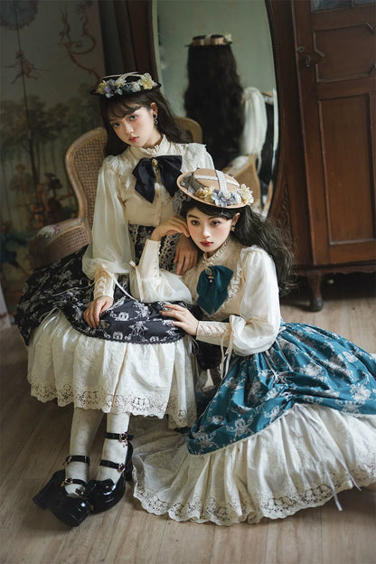 Miss Point - Customized Vintage Lolita Skirt Elegant Pullover Fishbone SK