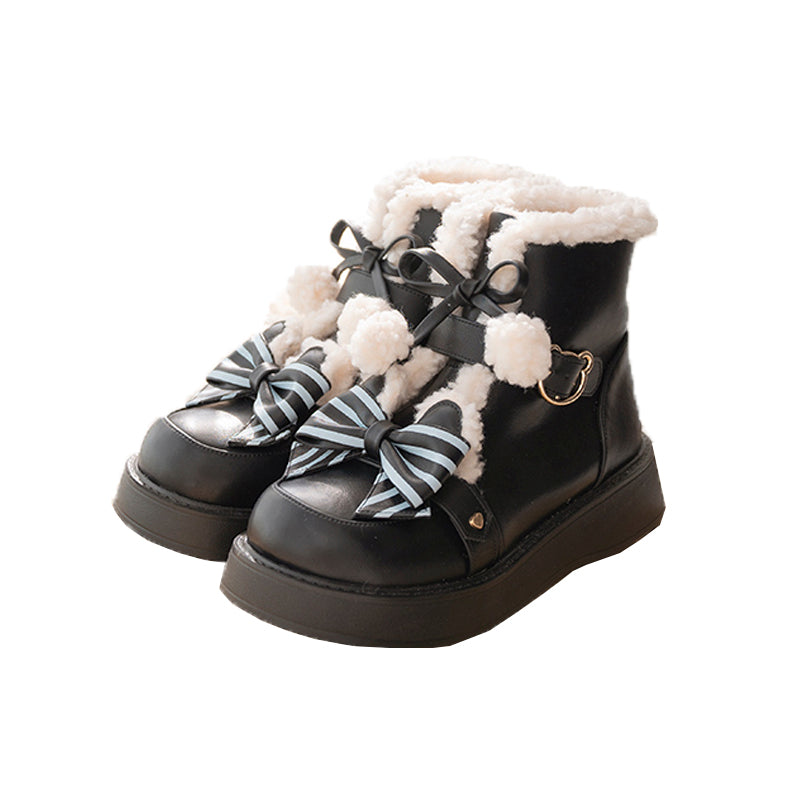 Beauty Bunny - Milk Bear - Winter Lolita Shoes Thick Sole Fleece Snow Boots