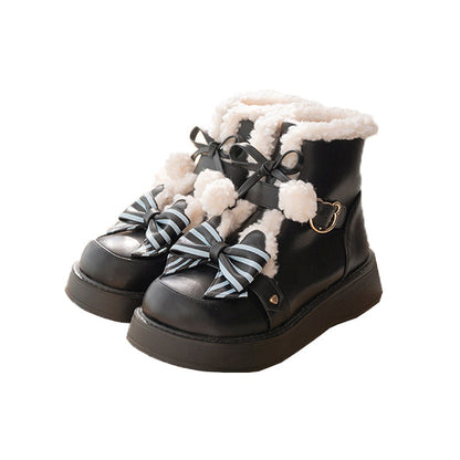 Beauty Bunny - Milk Bear - Winter Lolita Shoes Thick Sole Fleece Snow Boots